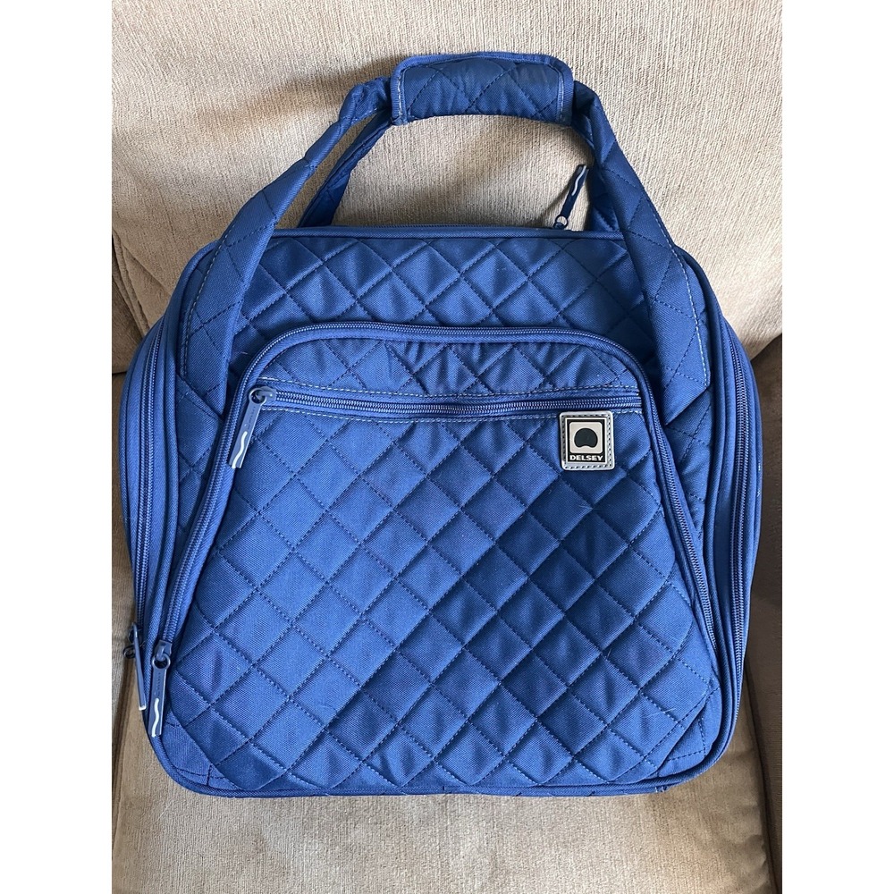 Delsey Quilted Travel Tote in Blue